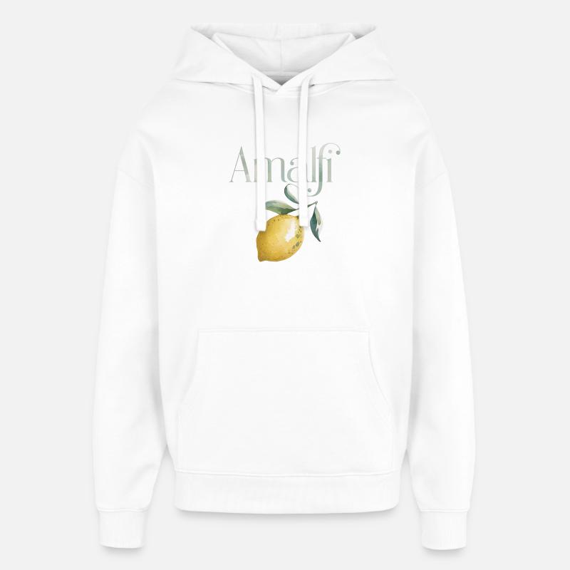 AMALFI – Lemon Chic - Sweat à capuche unisexe Stanley/Stella Oversized - blanc