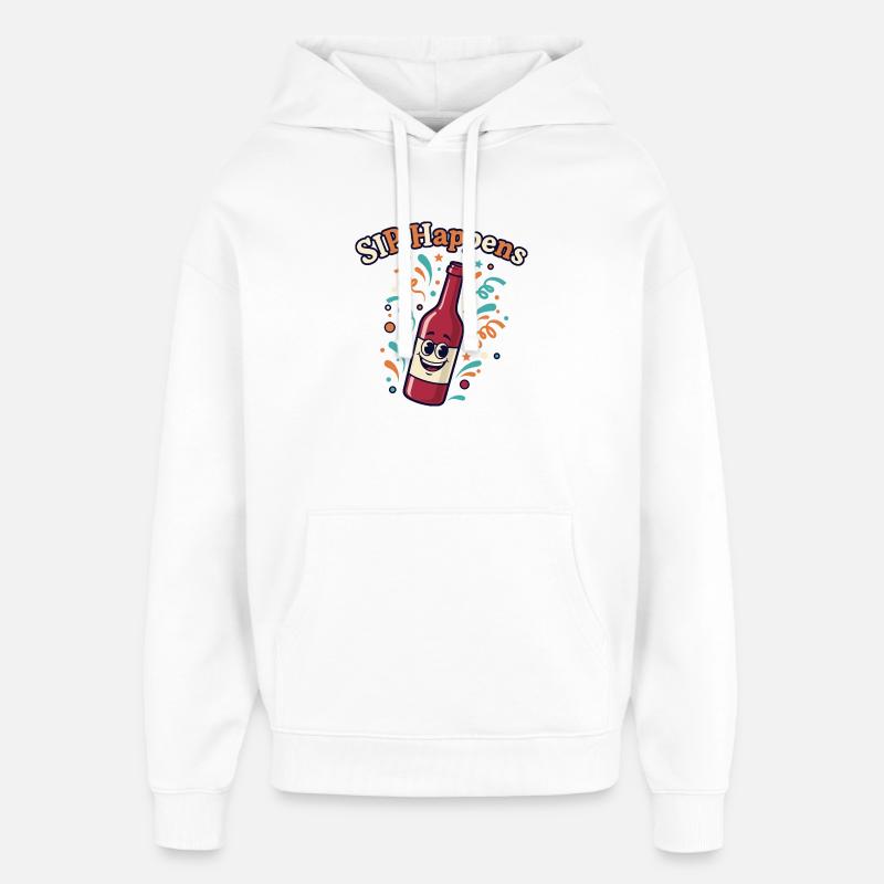 Bouteille de fête Sip Happens - Sweat à capuche unisexe Stanley/Stella Oversized - blanc