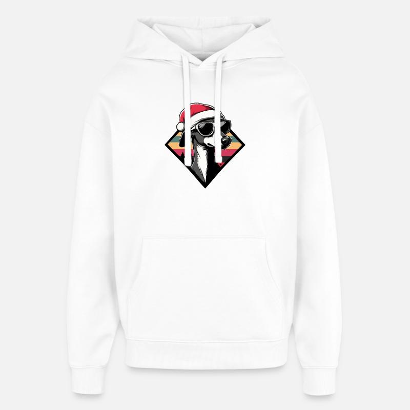 Chien avec chapeau de Noël - Sweat à capuche unisexe Stanley/Stella Oversized - blanc