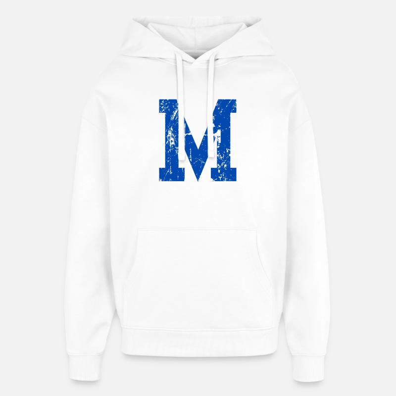 Lettre m sport rétro  - Sweat à capuche unisexe Stanley/Stella Oversized - blanc