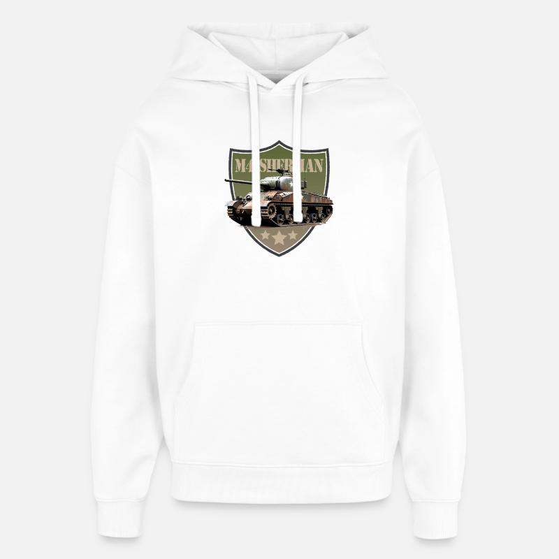 Blason du char M4 Sherman - Sweat à capuche unisexe Stanley/Stella Oversized - blanc