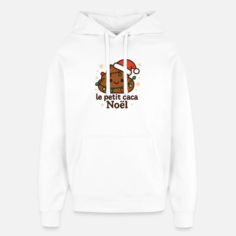 Petit cacao Noël éclairé avec guirlande - Sweat à capuche unisexe Stanley/Stella Oversized - blanc