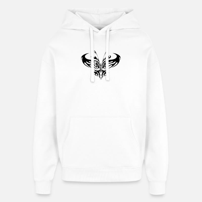 Papillon noir - Sweat à capuche unisexe Stanley/Stella Oversized - blanc
