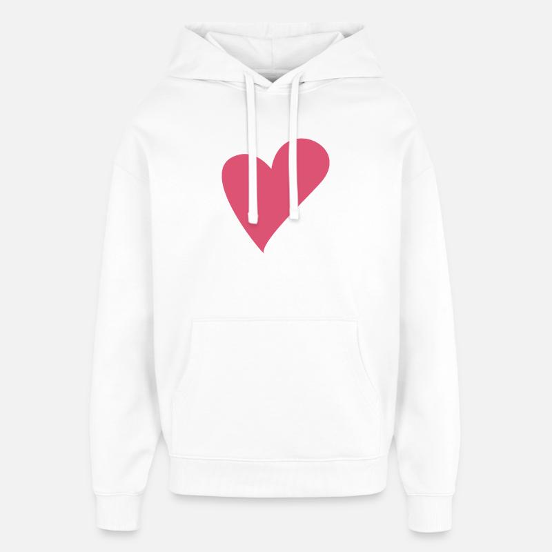 Cœurs d’amour - Sweat à capuche unisexe Stanley/Stella Oversized - blanc