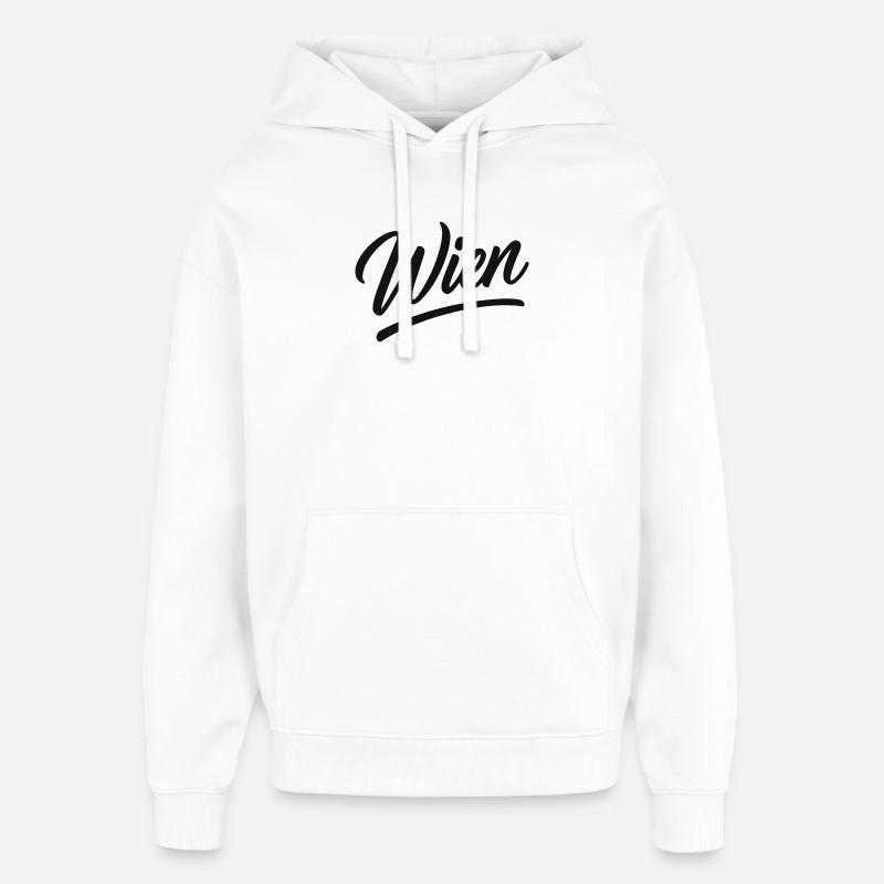 Écriture de Vienne - Sweat à capuche unisexe Stanley/Stella Oversized - blanc