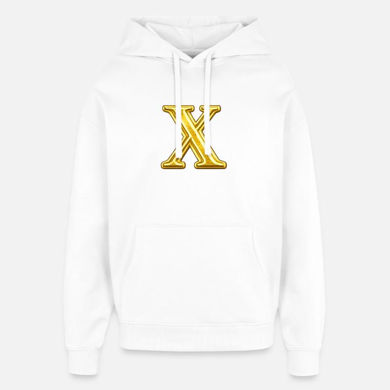 Emblème du X doré - Sweat à capuche unisexe Stanley/Stella Oversized - blanc