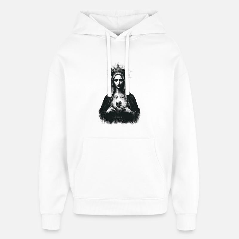 Silhouette sacrée avec couronne - Sweat à capuche unisexe Stanley/Stella Oversized - blanc