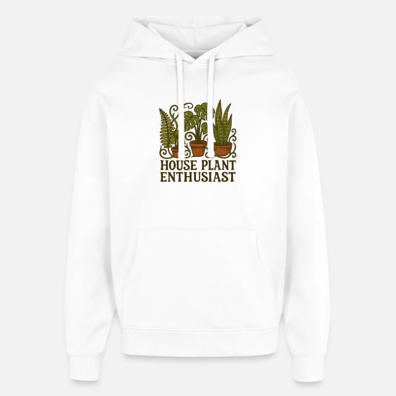 Passionné de plantes d’intérieur - Sweat à capuche unisexe Stanley/Stella Oversized - blanc