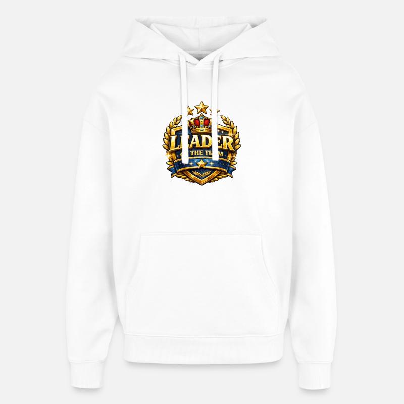 Chef de l’équipe Crown Badge - Sweat à capuche unisexe Stanley/Stella Oversized - blanc