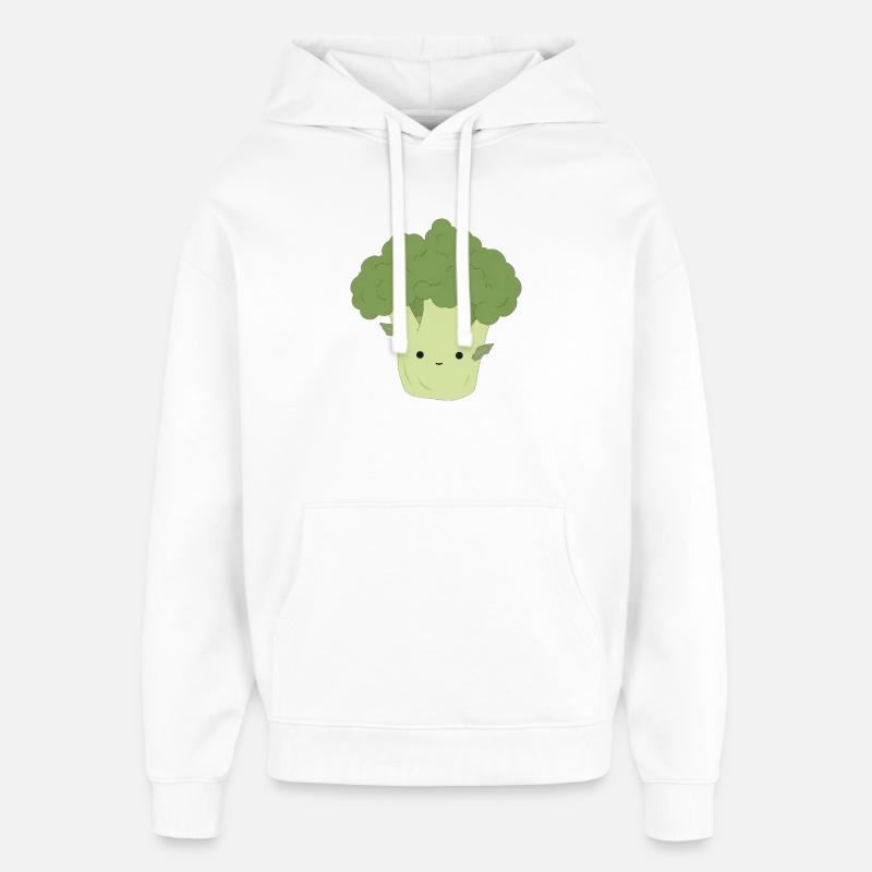 Ben Broccoli – Sweet Kawaii Vegetable Design - Sweat à capuche unisexe Stanley/Stella Oversized - blanc