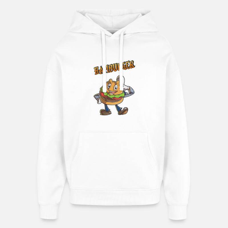 hamburger - Sweat à capuche unisexe Stanley/Stella Oversized - blanc