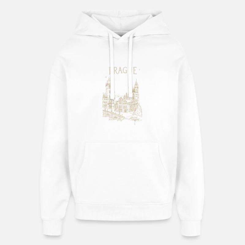 Stylized Prague - Oversized Unisex Hoodie by Stanley/Stella - white