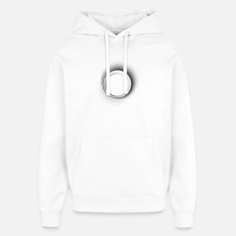 Halo Dot Ring Pattern - Oversized Unisex Hoodie by Stanley/Stella - white