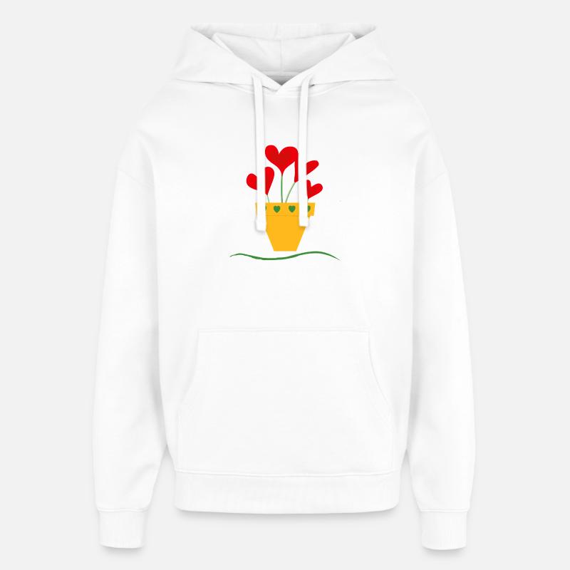 Pot d’amour - Sweat à capuche unisexe Stanley/Stella Oversized - blanc