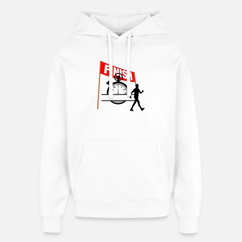 Temps d’arrivée marchant Hommes - Sweat à capuche unisexe Stanley/Stella Oversized - blanc