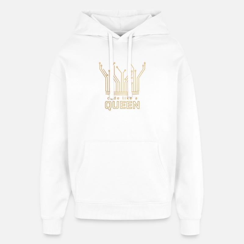Code Like a Queen - Oversized Unisex Hoodie by Stanley/Stella - white
