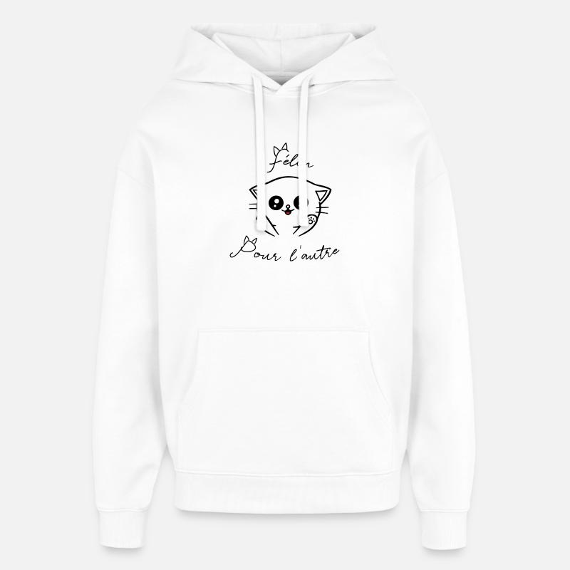 Félin pour l'autre - Sweat à capuche unisexe Stanley/Stella Oversized - blanc