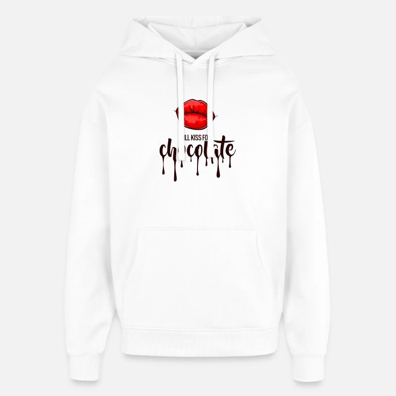 S’embrassera pour du chocolat - Sweat à capuche unisexe Stanley/Stella Oversized - blanc