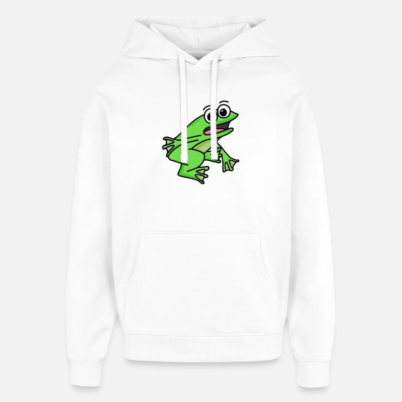 Motif de grenouille - Sweat à capuche unisexe Stanley/Stella Oversized - blanc
