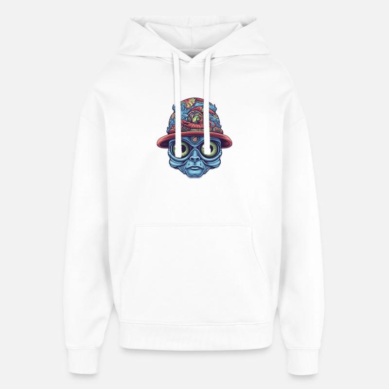 Psychedelischer Alien - Oversized Unisex Hoodie von Stanley/Stella - Weiß
