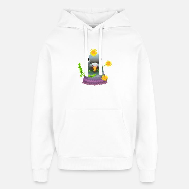 pigeon pssenlit - Sweat à capuche unisexe Stanley/Stella Oversized - blanc