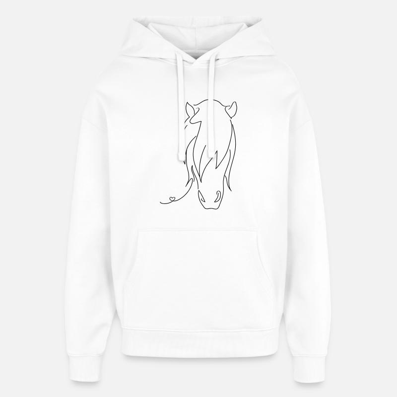 Pferd Silhouette - Oversized Unisex Hoodie von Stanley/Stella - Weiß