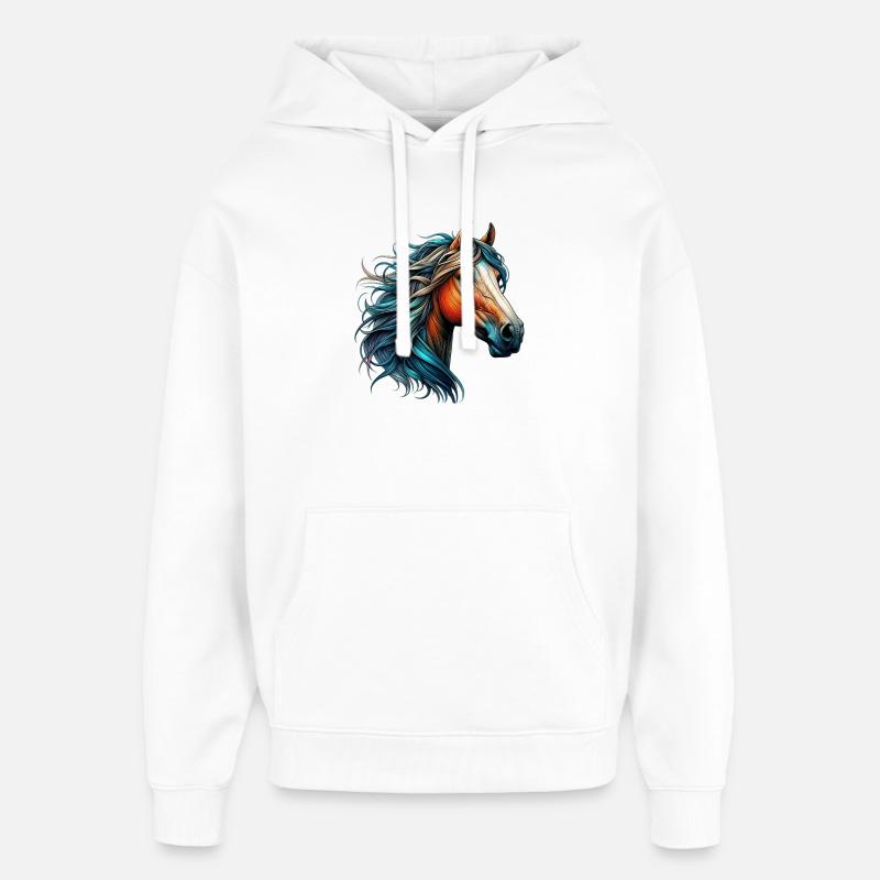 Pferd - Oversized Unisex Hoodie von Stanley/Stella - Weiß