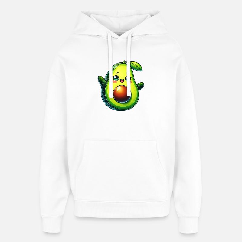 Avocat - Sweat à capuche unisexe Stanley/Stella Oversized - blanc