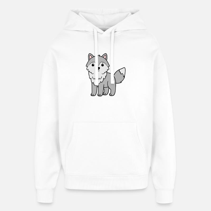 Loup loup - Sweat à capuche unisexe Stanley/Stella Oversized - blanc