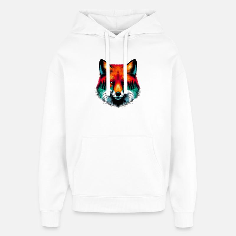 Renard - Sweat à capuche unisexe Stanley/Stella Oversized - blanc