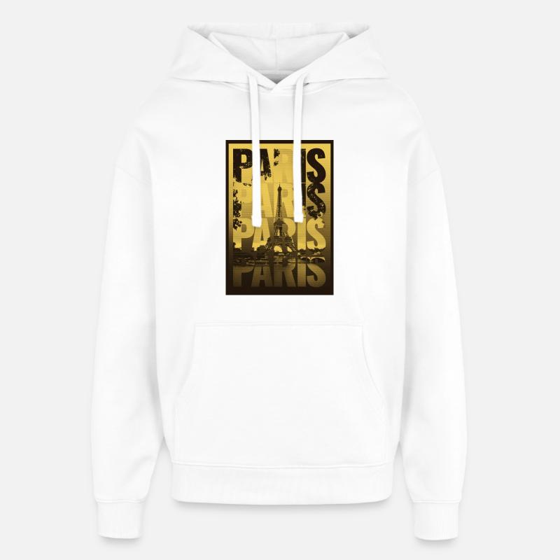 Paris Ville de l’Amour – Tour Eiffel - Sweat à capuche unisexe Stanley/Stella Oversized - blanc