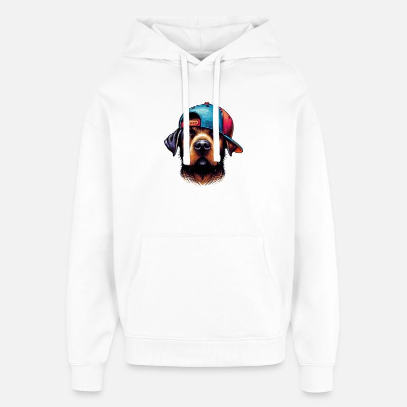 Chien - Sweat à capuche unisexe Stanley/Stella Oversized - blanc