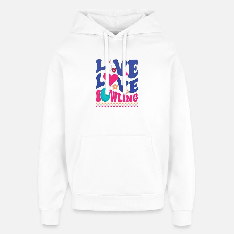 Bowling d’amour en direct - Sweat à capuche unisexe Stanley/Stella Oversized - blanc