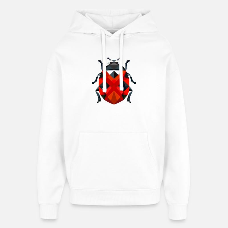 Illustration de coccinelle polygonale élégante - Sweat à capuche unisexe Stanley/Stella Oversized - blanc