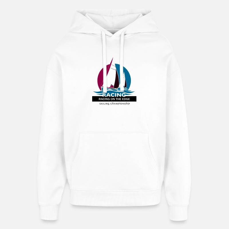 Course de voiliers - Sweat à capuche unisexe Stanley/Stella Oversized - blanc