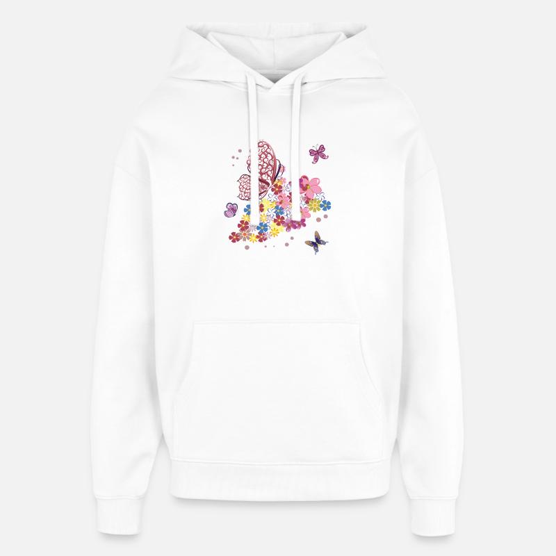 Papillons - Sweat à capuche unisexe Stanley/Stella Oversized - blanc