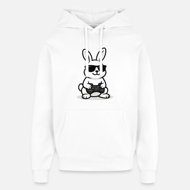 Lapin de jeu cool - Sweat à capuche unisexe Stanley/Stella Oversized - blanc
