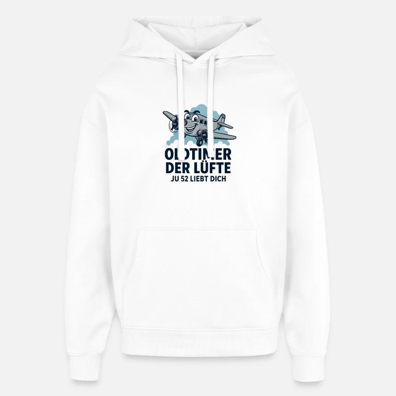 Oldtimer des cieux Ju52 - Sweat à capuche unisexe Stanley/Stella Oversized - blanc