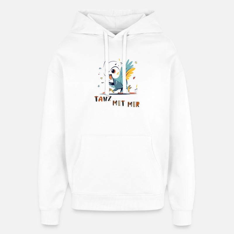 Le perroquet veut danser - Sweat à capuche unisexe Stanley/Stella Oversized - blanc