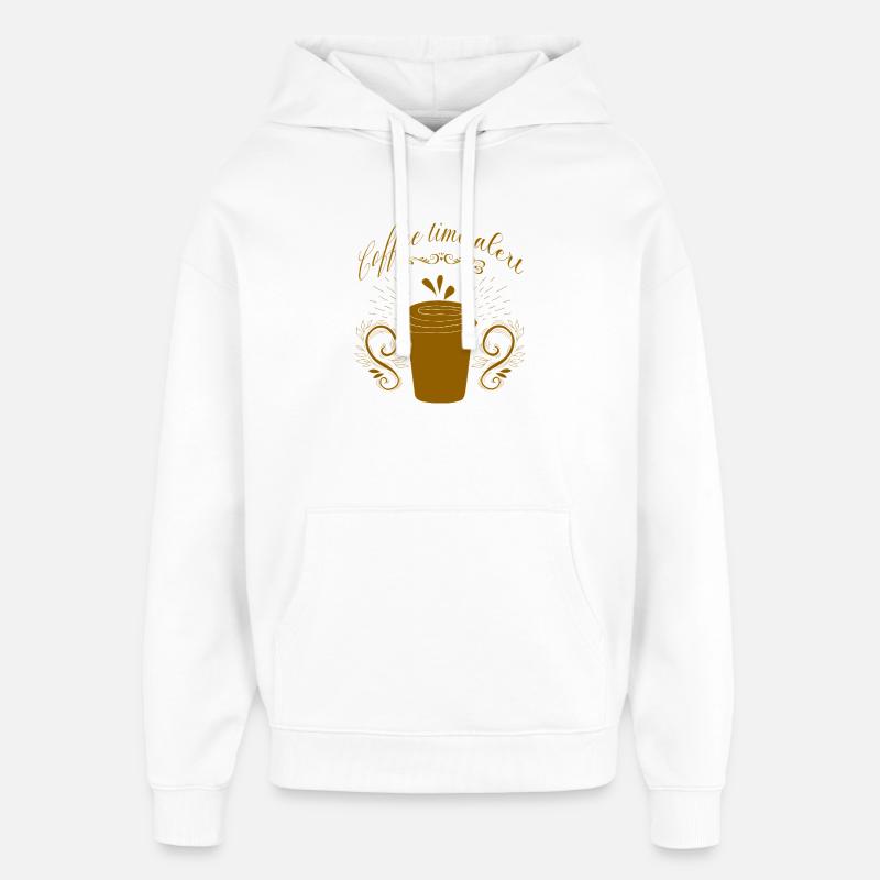 alerte heure du café - Sweat à capuche unisexe Stanley/Stella Oversized - blanc