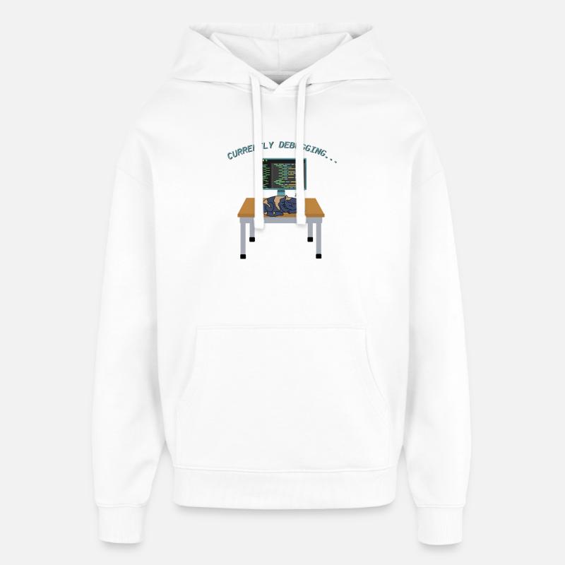 Débogage Cat sur le moniteur - Sweat à capuche unisexe Stanley/Stella Oversized - blanc