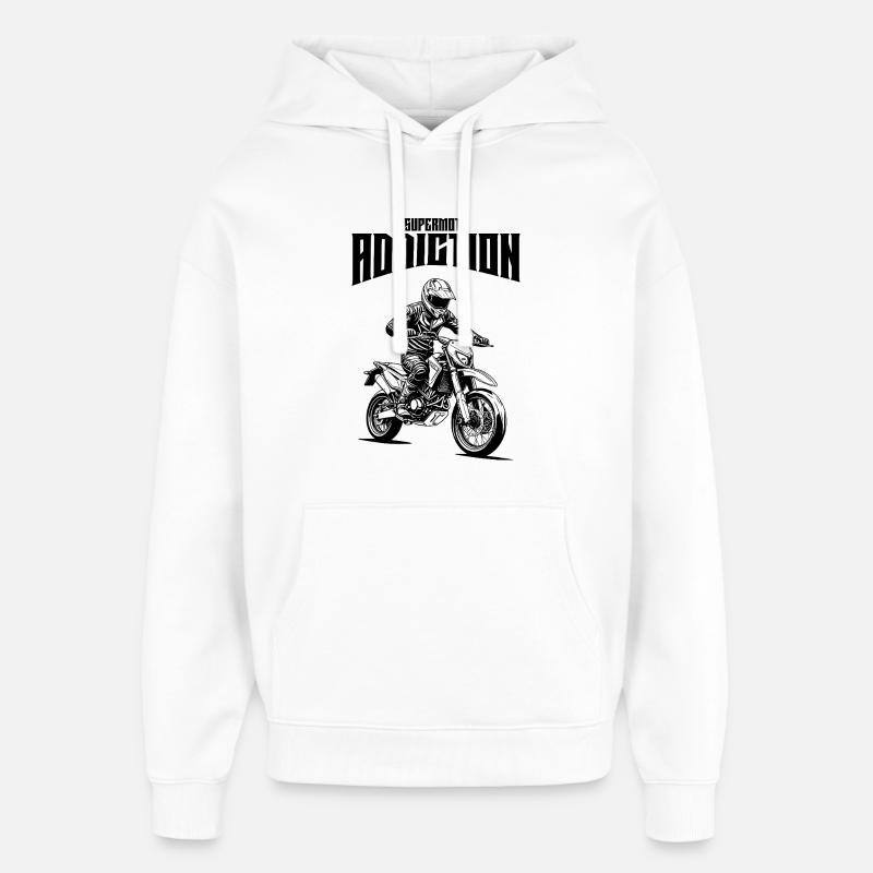 Conception de l’addiction au supermotard - Sweat à capuche unisexe Stanley/Stella Oversized - blanc