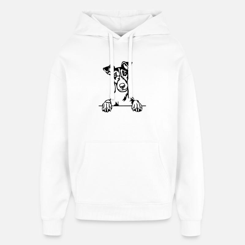 Tête de Fox Terrier - Sweat à capuche unisexe Stanley/Stella Oversized - blanc