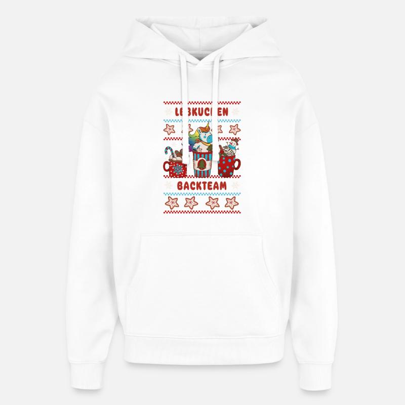 Lebkuchen Backteam Einhorn Weihnachten backen - Oversized Unisex Hoodie von Stanley/Stella - Weiß