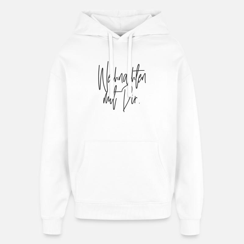 Noël avec toi Écriture manuscrite - Sweat à capuche unisexe Stanley/Stella Oversized - blanc