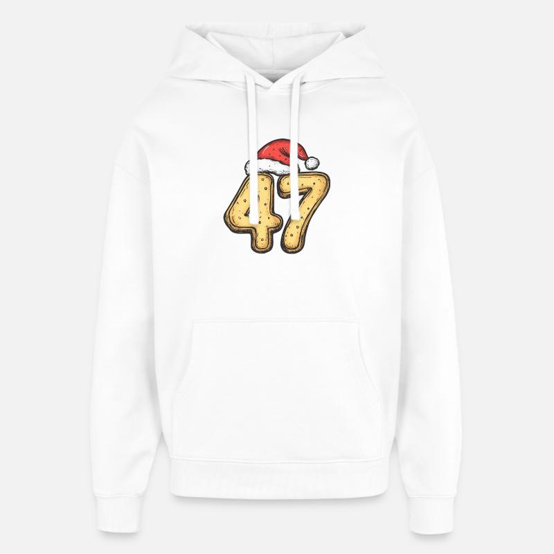 47 chiffres Cookie Noël - Sweat à capuche unisexe Stanley/Stella Oversized - blanc