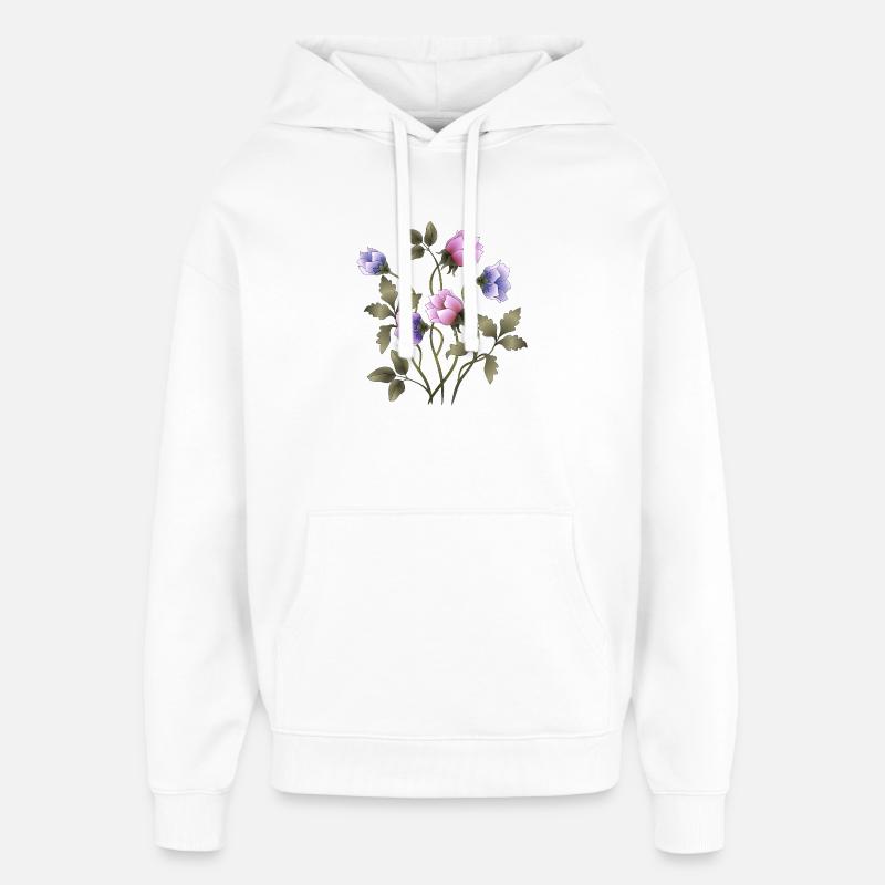 Fleur - Sweat à capuche unisexe Stanley/Stella Oversized - blanc