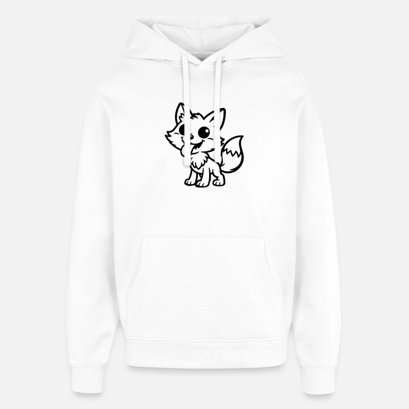 Fuchs Comic Lustig - Oversized Unisex Hoodie von Stanley/Stella - Weiß