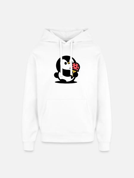 Kleiner Pinguin mit Eis - Oversized Unisex Hoodie by Stanley/Stella - white