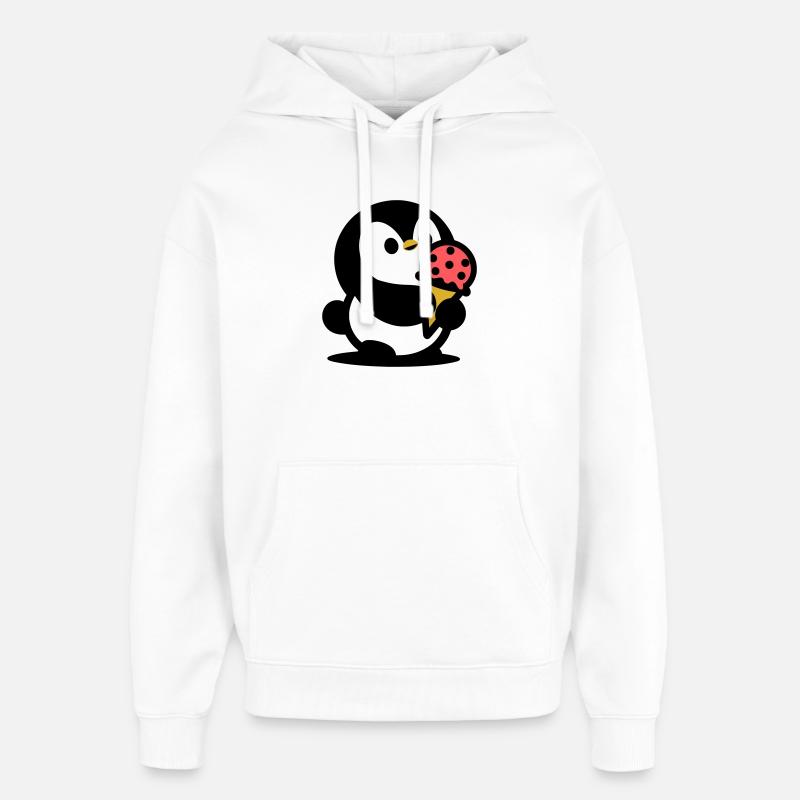 Petit manchot avec de la glace - Sweat à capuche unisexe Stanley/Stella Oversized - blanc